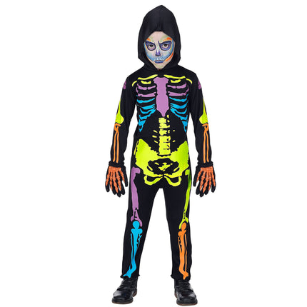 Halloween Kostüm Buntes Kind Skelett