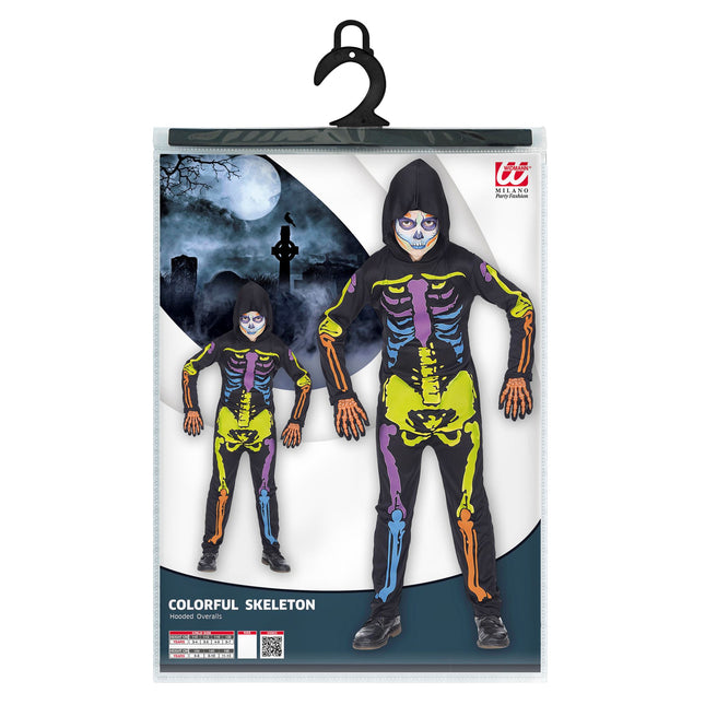 Halloween Kostüm Buntes Kind Skelett
