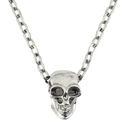 Halloween Halskette Silberner Totenkopf