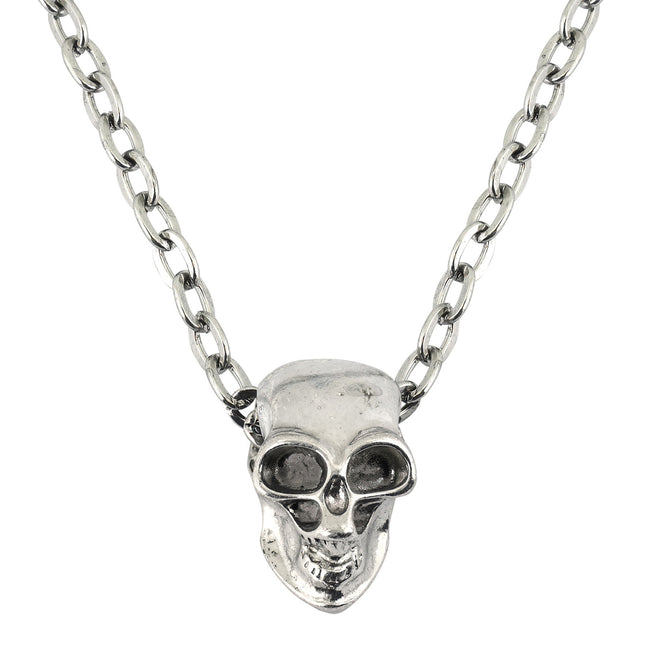 Halloween Halskette Silberner Totenkopf