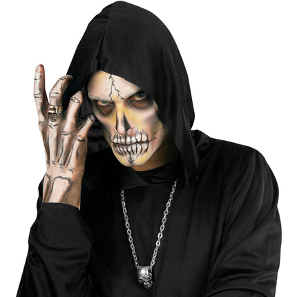 Halloween Halskette Silberner Totenkopf