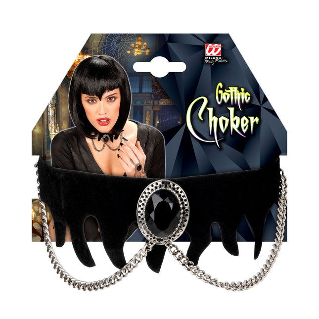 Halloween Halskette Samt mit Edelstein
