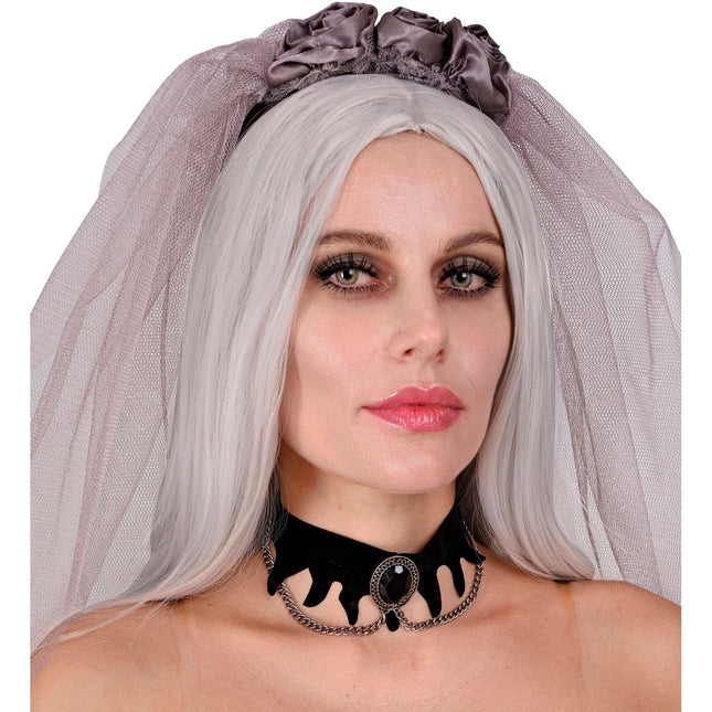 Halloween Halskette Samt mit Edelstein