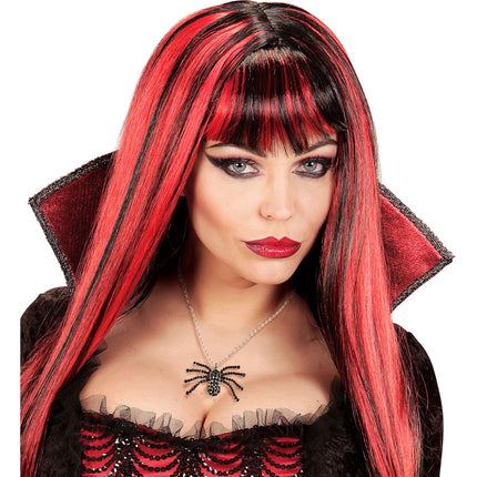 Halloween Halskette Schwarze Spinne mit Diamanten