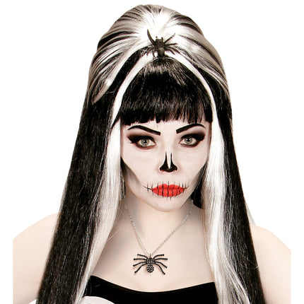 Halloween Halskette Schwarze Spinne mit Diamanten