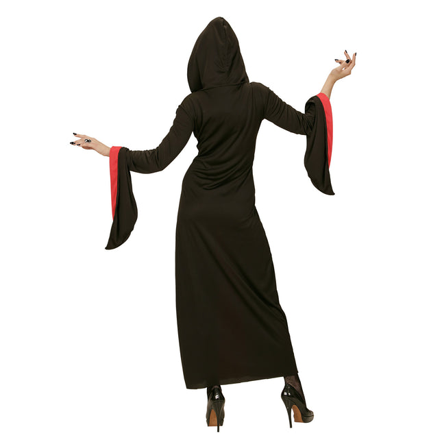 Halloween Kleid Rot Schwarz Damen Gothic