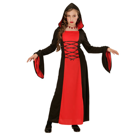 Halloween Kleid Rot Schwarz Mädchen Gothic