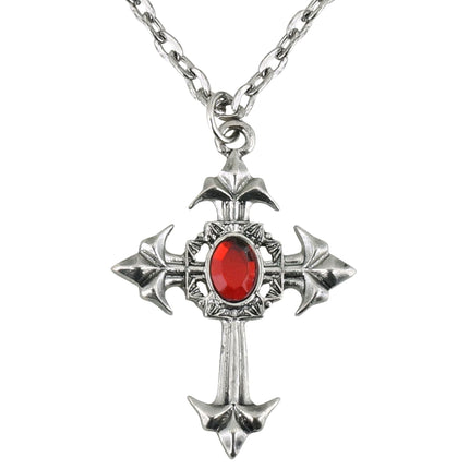 Halloween Halskette Kreuz mit Stein