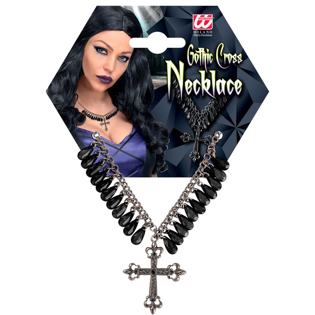 Halloween Halskette Schwarzes Kreuz Gothic