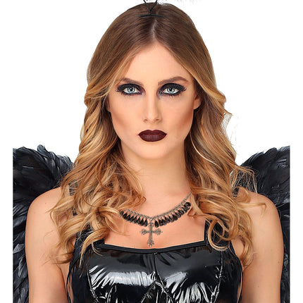 Halloween Halskette Schwarzes Kreuz Gothic