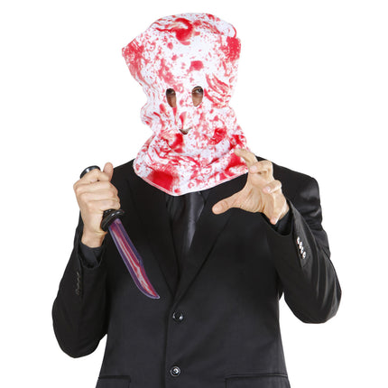 Halloween Maske Rot Weiß Blutig