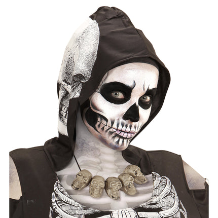 Halloween Halskette Silberne Totenköpfe