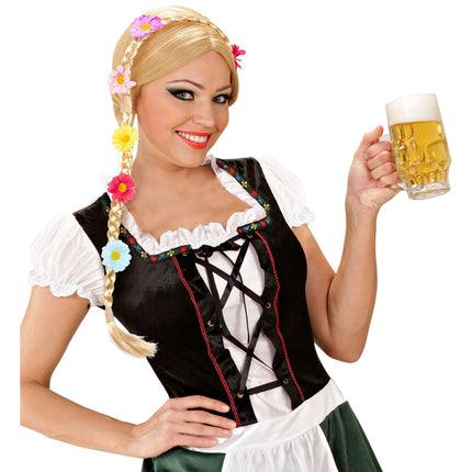Oktoberfest Stirnband mit Schwanz und Blumen