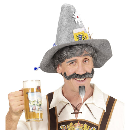 Oktoberfest Tiroler Hut mit Edelweiß und Bierkrug