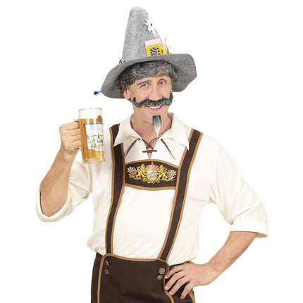 Oktoberfest Tiroler Hut mit Edelweiß und Bierkrug