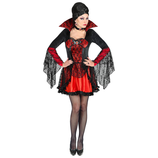 Halloween Kostüm Damen Vampir Spitze