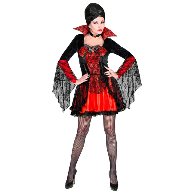 Halloween Kostüm Damen Vampir Spitze