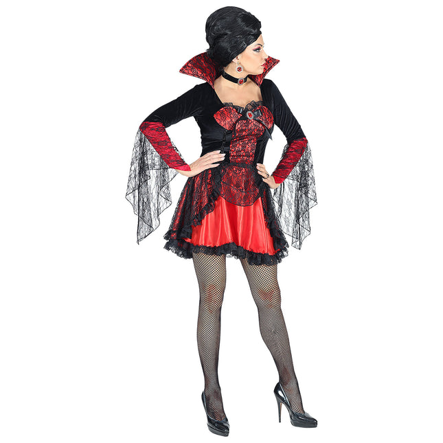 Halloween Kostüm Damen Vampir Spitze