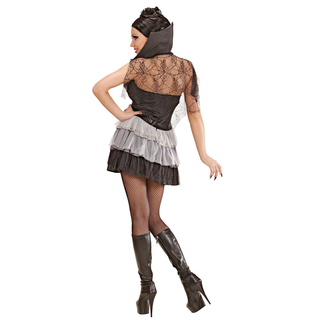Halloween Kleid Schwarz Weiß Damen Vampir