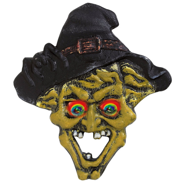Halloween Türschild Hexe mit Licht