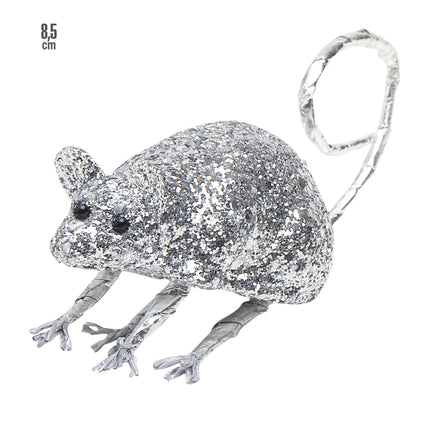 Silberne Fake-Maus 8,5cm