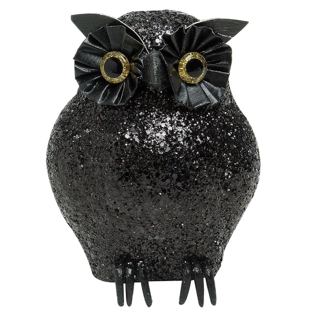 Schwarze Fake Eule 10,5cm
