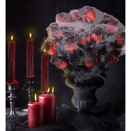 Halloween Tischdekoration Vase mit Rosen