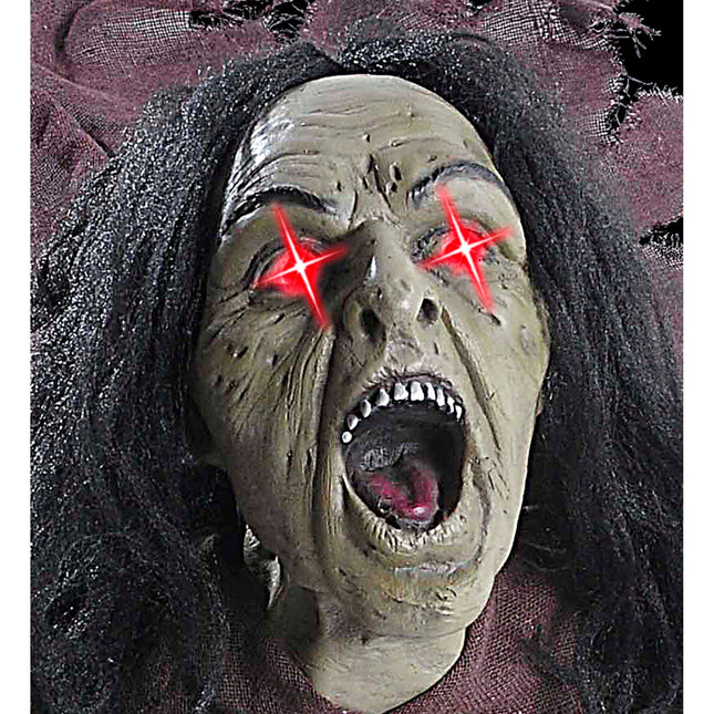 Halloween Puppe Hexe mit Sound und Licht