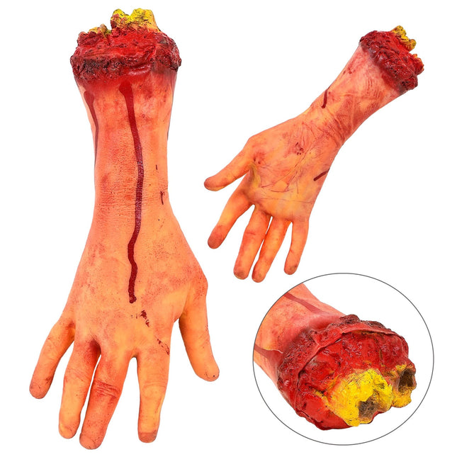Halloween Falsche Hand mit Knochen abgehackt
