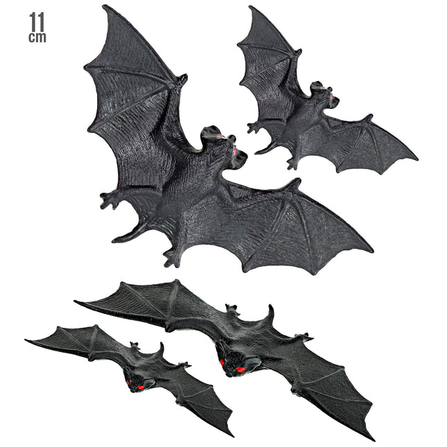 Halloween Fledermausattrappe 11cm 4tlg