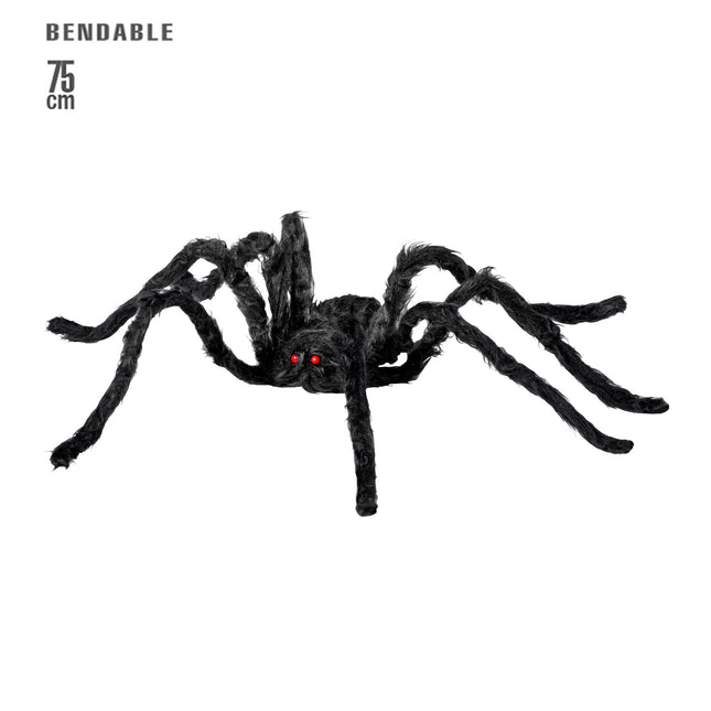Halloween Fake Spinne Schwarz 75cm