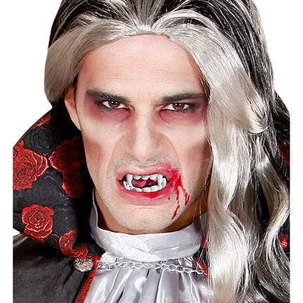 Halloween Falsche Zähne Schwarz Rot Vampir