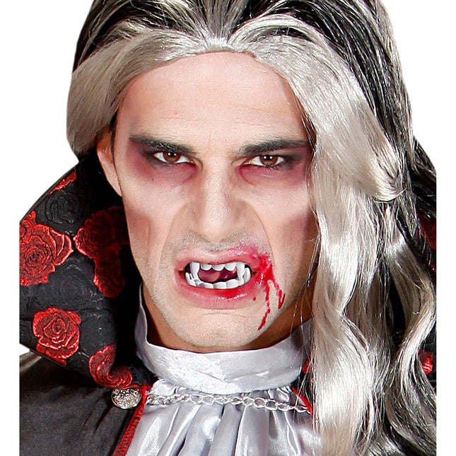 Halloween Falsche Zähne Schwarz Rot Vampir