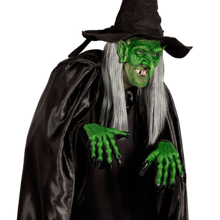 Grüne Handschuhe Hexe