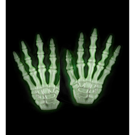 Halloween Handschuhe Schwarz Weiß Skelett