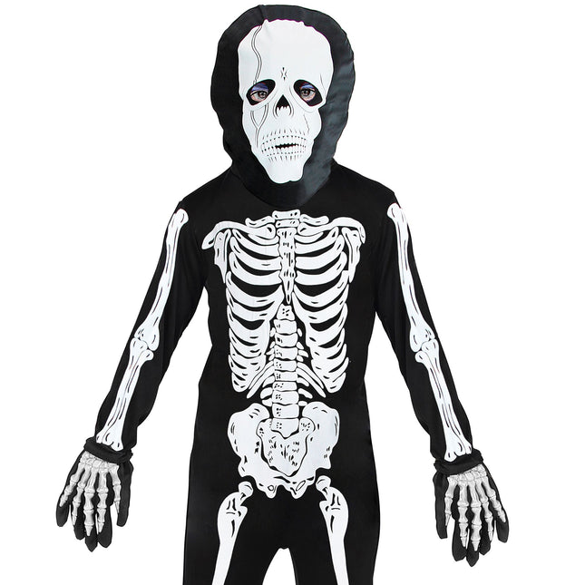 Halloween Handschuhe Schwarz Weiß Skelett