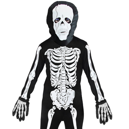 Halloween Handschuhe Schwarz Weiß Skelett
