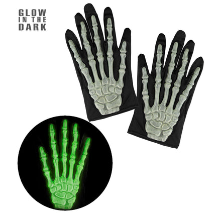 Halloween Handschuhe Skelett Glow In The Dark Short