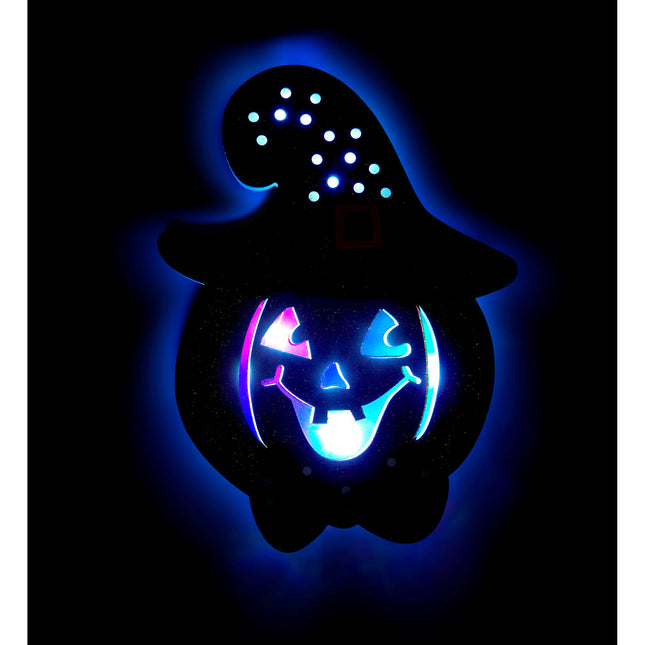 Halloween Wanddekoration Kürbis mit Licht