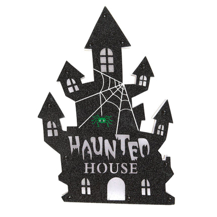 Halloween Wanddekoration Haunted House mit Licht