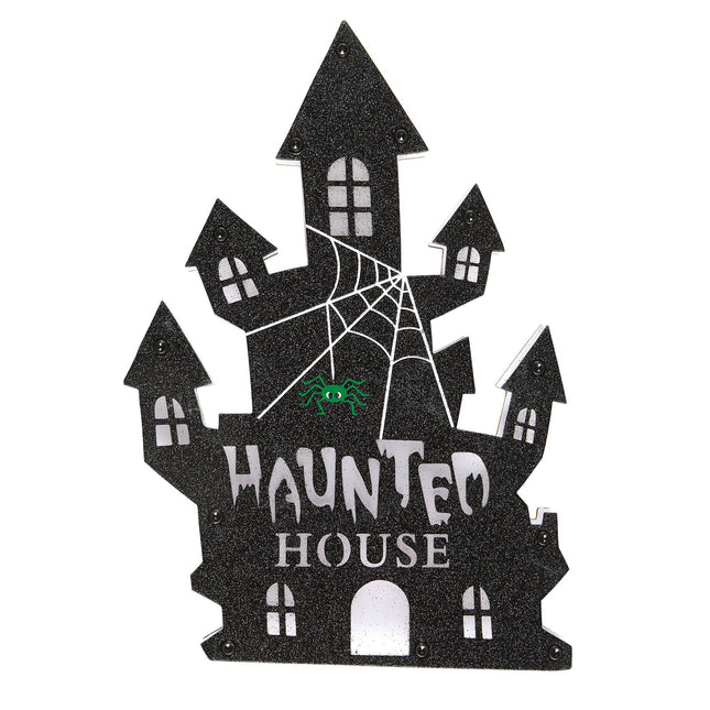 Halloween Wanddekoration Haunted House mit Licht