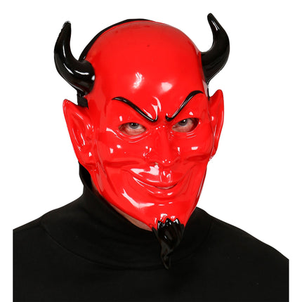 Halloween Maske Rot Schwarz Gruseliger Teufel