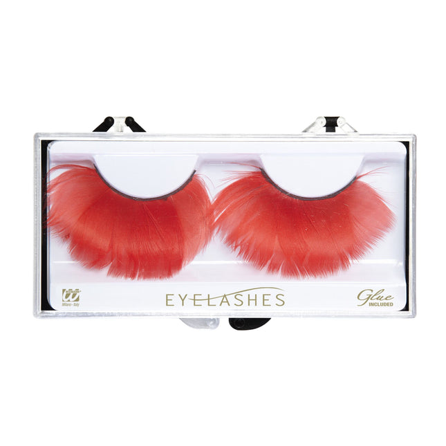 Rote falsche Wimpern
