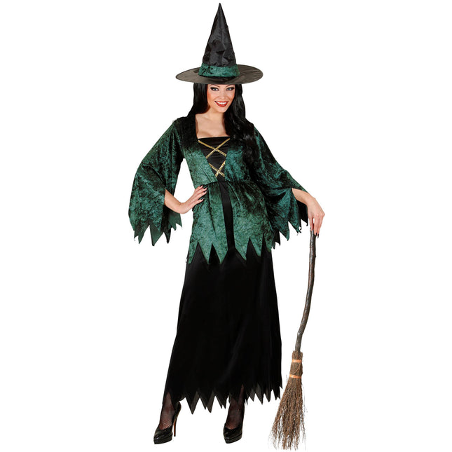 Halloween Kleid Grün Damen Hexe
