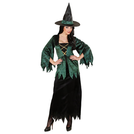 Halloween Kleid Grün Damen Hexe