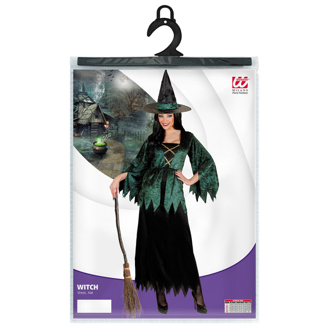 Halloween Kleid Grün Damen Hexe