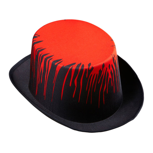 Halloween Hut Schwarz Tropfendes Blut