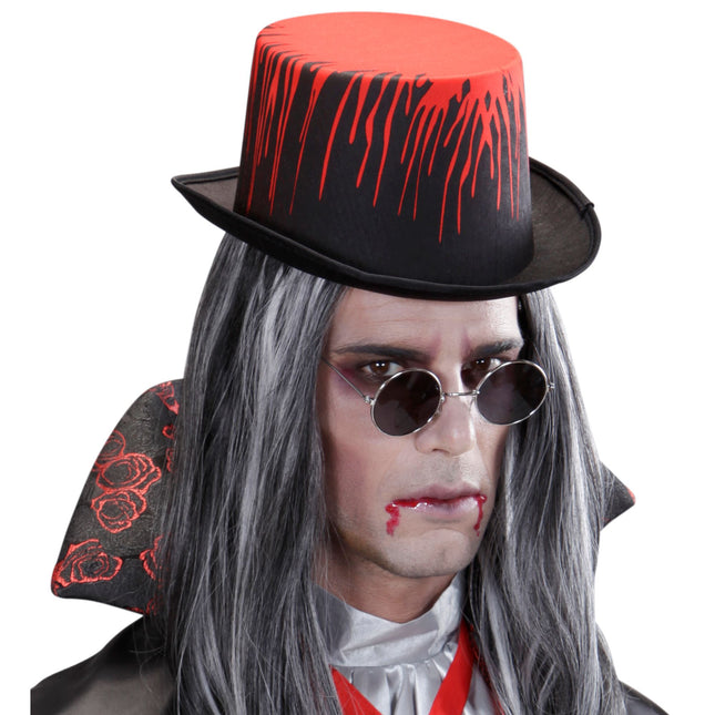 Halloween Hut Schwarz Tropfendes Blut