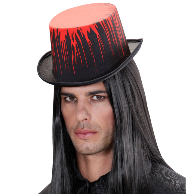 Halloween Hut Schwarz Tropfendes Blut