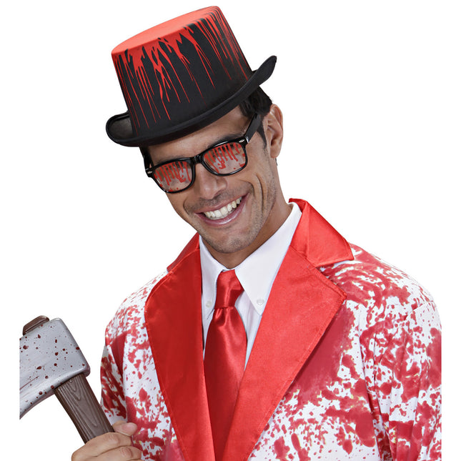 Halloween Hut Schwarz Tropfendes Blut